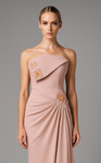 MNM Couture B1171 Rayon Crepe Straight-Across Neck Dress