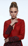MNM Couture B1177 Flattering V-neckline Long Sleeves Gown
