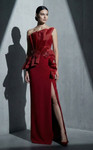 MNM Couture B1188 Crepe Chiffon Ruffled Strapless Long Gown