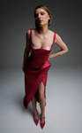 MNM Couture E0109 Stretch Crepe Square Neck Sleeveless Gown