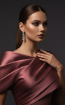 MNM Couture E0125 Crepe Asymmetrical Draped Neckline Gown