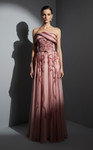 MNM Couture E0129 Chiffon Printed Silk Strapless A-Line Gown