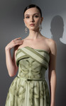 MNM Couture E0129 Chiffon Printed Silk Strapless A-Line Gown