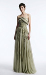 MNM Couture E0129 Chiffon Printed Silk Strapless A-Line Gown