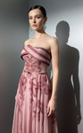 MNM Couture E0129 Chiffon Printed Silk Strapless A-Line Gown
