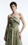 MNM Couture E0129 Chiffon Printed Silk Strapless A-Line Gown