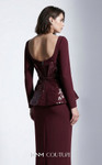 MNM Couture E0141 Metallic Long Sleeves Sleek Sheath Gown
