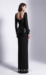 MNM Couture E0141 Metallic Long Sleeves Sleek Sheath Gown