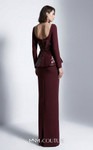 MNM Couture E0141 Metallic Long Sleeves Sleek Sheath Gown