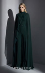MNM Couture E0143 Chiffon High-neck Cape Sleeves Jumpsuit