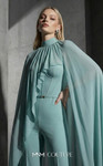 MNM Couture E0143 Chiffon High-neck Cape Sleeves Jumpsuit