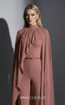 MNM Couture E0143 Chiffon High-neck Cape Sleeves Jumpsuit