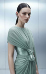MNM Couture E0160 High Bateau Neck Draped Sleeve Long Gown