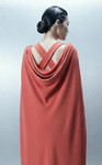 MNM Couture E0164 Crepe Asymmetrical Removable Cape Gown
