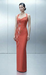 MNM Couture E0164 Crepe Asymmetrical Removable Cape Gown