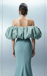 MNM Couture E0165 Bold Crepe Puffy Taffeta Sleeves Gown