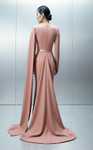 MNM Couture E0166 Crepe Asymmetrical High Mock Neck Gown