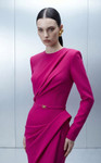 MNM Couture E0173 Crepe High Round Neck Long Sleeves Gown