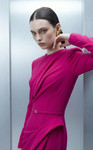 MNM Couture E0173 Crepe High Round Neck Long Sleeves Gown