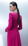 MNM Couture E0173 Crepe High Round Neck Long Sleeves Gown