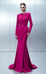 MNM Couture E0173 Crepe High Round Neck Long Sleeves Gown