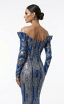 MNM Couture F02900A Sequined Off-shoulder Long-Sleeve Gown