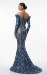 MNM Couture F02900A Sequined Off-shoulder Long-Sleeve Gown