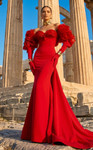 MNM Couture F02944 Crepe Rich Taffeta Strapless Jacket Gown