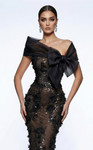 MNM Couture F02950A Sequins 3D Floral Off-shoulder Neck Gown