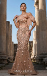 MNM Couture F02950A Sequins 3D Floral Off-shoulder Neck Gown