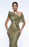 MNM Couture F02950A Sequins 3D Floral Off-shoulder Neck Gown