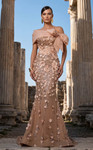 MNM Couture F02950A Sequins 3D Floral Off-shoulder Neck Gown