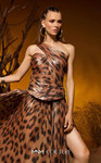 MNM Couture F02953 Metallic Chiffon Asymmetrical A-line Gown