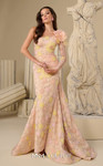 MNM Couture F02966 Embroidery Tulle One-Shoulder Sleeve Gown