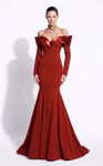 MNM Couture F02973A Off-shoulder Long-sleeve Sweetheart Gown
