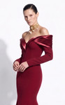 MNM Couture F02973A Off-shoulder Long-sleeve Sweetheart Gown