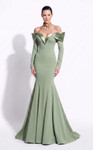 MNM Couture F02973A Off-shoulder Long-sleeve Sweetheart Gown