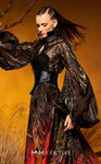 MNM Couture F02979 Off-shoulder V-neck Long-sleeve Gown