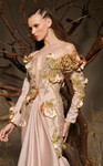 MNM Couture F02986 Beaded 3D Floral Long-Sleeve Long Gown