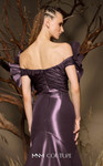 MNM Couture F02993 Metallic Satin Off-shoulder Straps Gown
