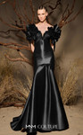 MNM Couture F02993 Metallic Satin Off-shoulder Straps Gown