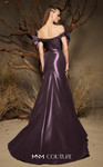 MNM Couture F02993 Metallic Satin Off-shoulder Straps Gown