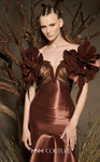 MNM Couture F02993 Metallic Satin Off-shoulder Straps Gown