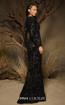 MNM Couture F02997 Sheer Tulle Flower Long-Sleeve Long Gown