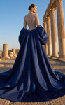 MNM Couture F03004 Sequined Long-Sleeved Overskirt Gown