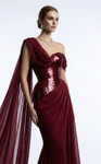 MNM Couture F03017 Sequined Asymmetrical One-shoulder Gown