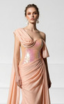 MNM Couture F03017 Sequined Asymmetrical One-shoulder Gown