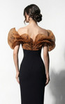 MNM Couture F03033 Tailored Organza Off-shoulder Fitted Gown