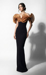 MNM Couture F03033 Tailored Organza Off-shoulder Fitted Gown