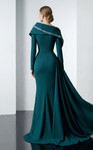 MNM Couture F03038 Crepe Curved Neck Strapless Sheath Gown